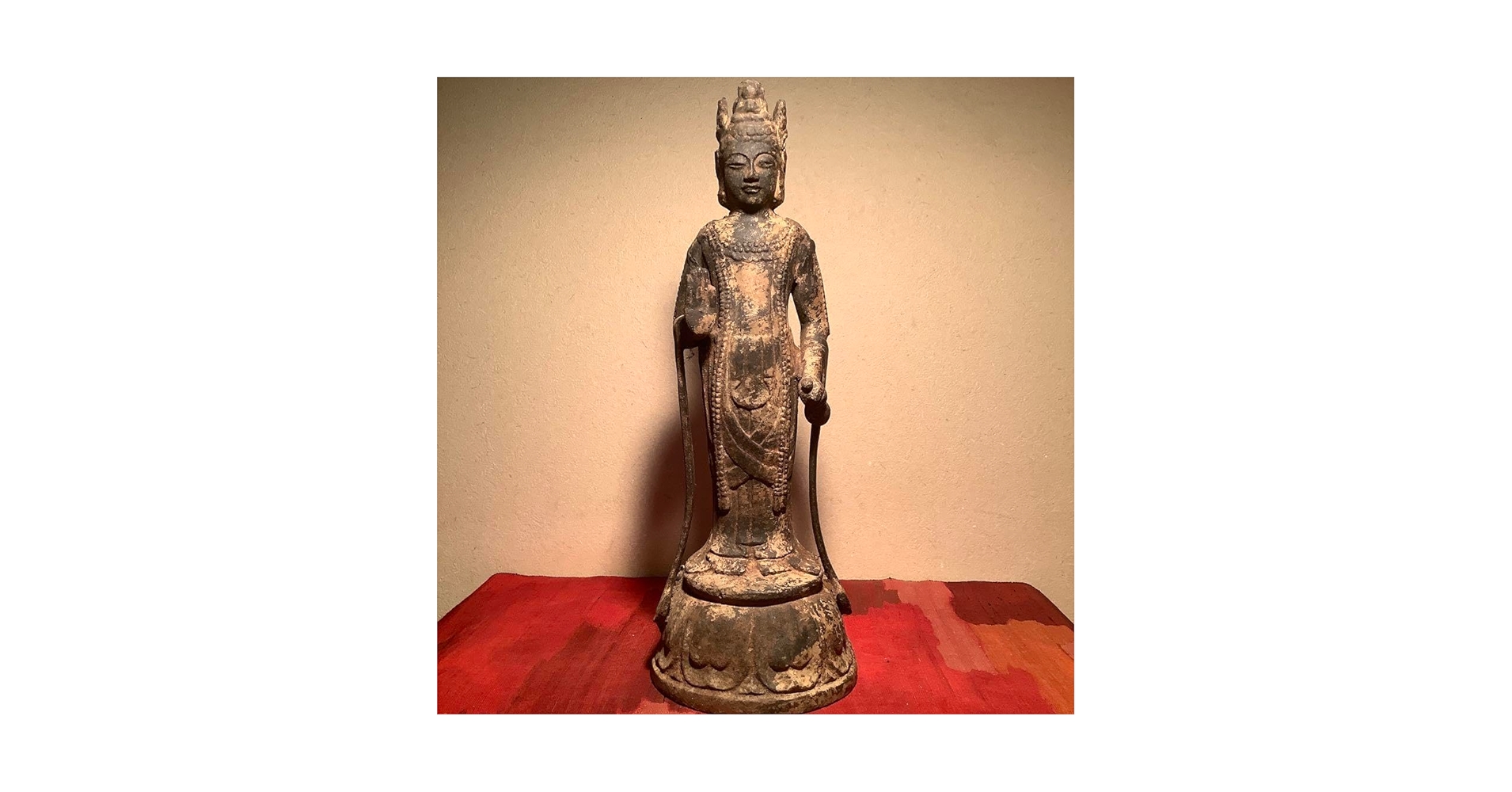 大正期「白鳳文化・夢違観音菩薩立像」法隆寺国宝写仏・平城京・天平文化・木彫・銘刻 大正期「白鳳文化・夢違観音菩薩立像」法隆寺国宝写仏・平城京